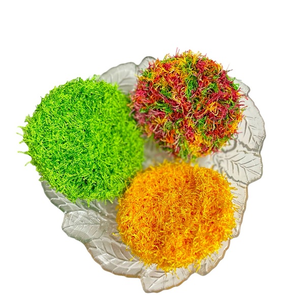 Hand Crafted Colorful Crocheted Polyester Kitchen Reusable Dish Scrubbing Pads - Picture 3 of 7